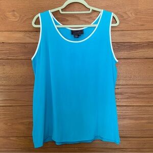 Vintage Y2K Diane Collection blue silk tank top